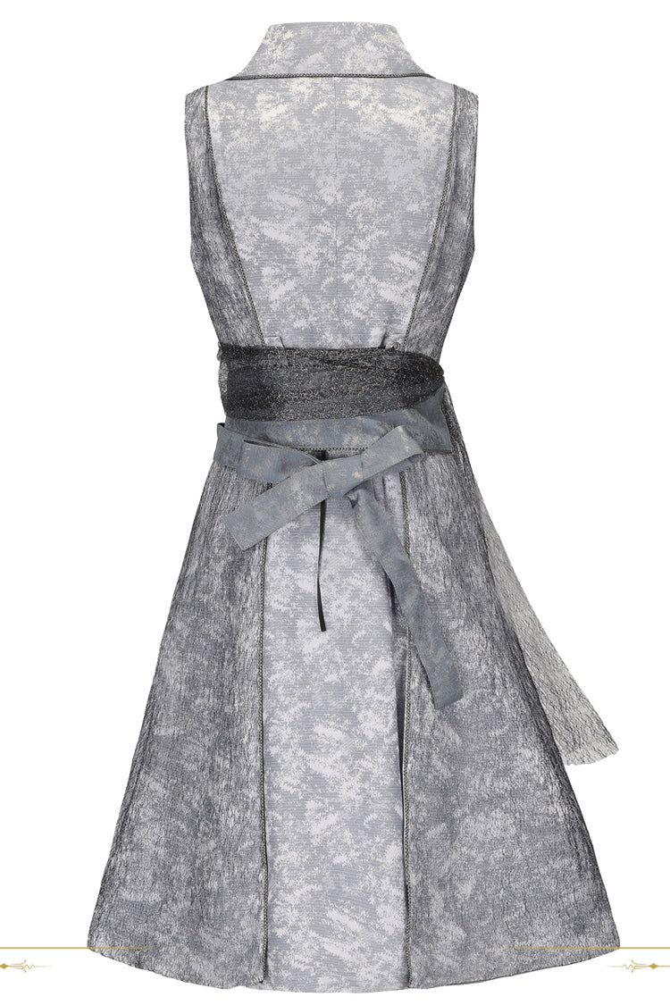 Grey The Eternal Treasure Route Sleeveless Vintage Elegant Prince Handsome Ouji Lolita Long Coat