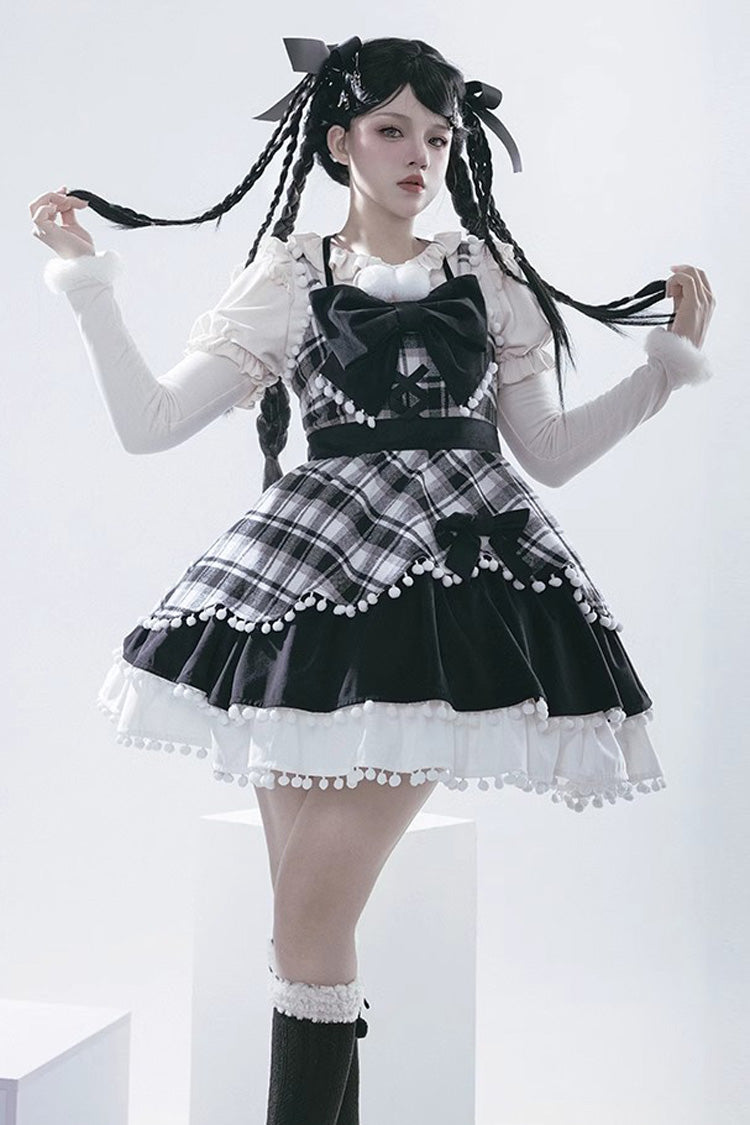 Confession Function Multi-layer Ruffle Bowknot Color Matching Autumn Winter Sweet Lolita Jsk Dress