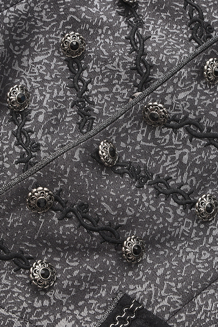 Silver Eternal Dislocated Boundary Sleeveless Lace Slim Gothic Elegant Prince Handsome Lolita Long Coat