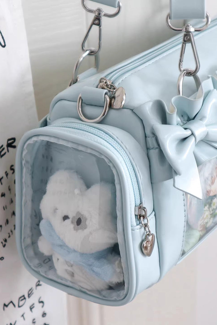 Sweet Heart-shaped Metal Decoration Bow Japanese Itabag 5 Colors