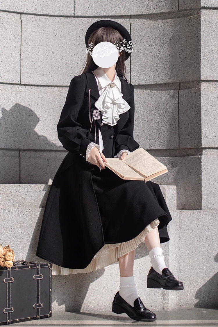 Black Ruffle Bowknot Lace Elegant Lolita Jumper Dress