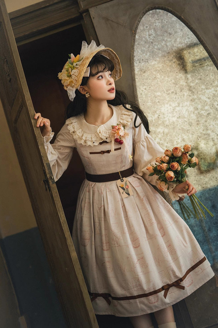Forest Illustrated Book Watercolor Picture Book Print Sweet Elegant Lolita JSK Dress 3 Colors