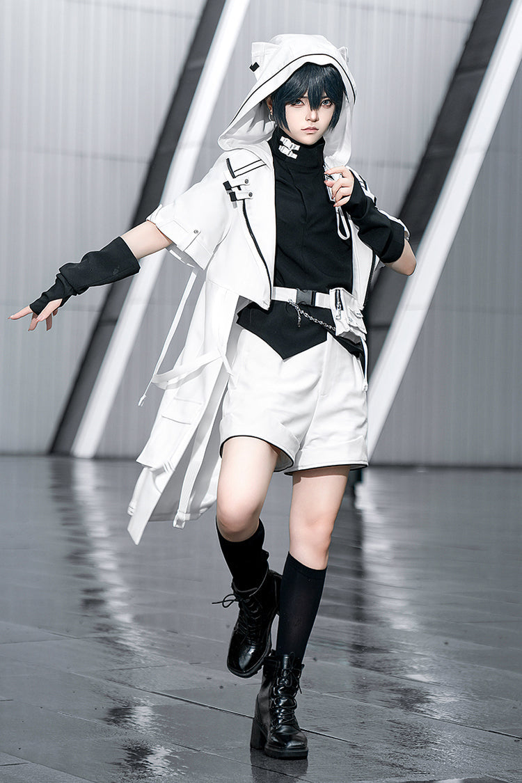White White Cat Functional Style Ouji Fashion Prince Handsome Lolita Cat Ears Coat