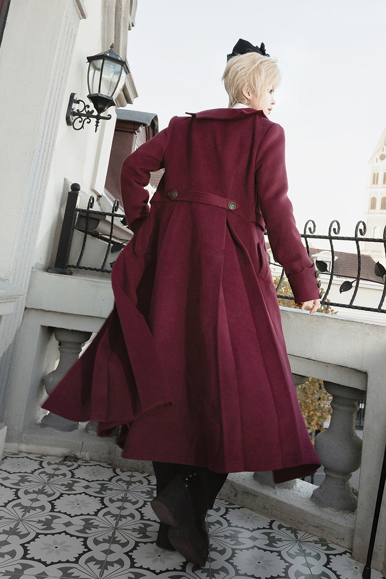 Dark Red The Legend of Dracula Long Sleeves Gothic Prince Handsome Cool Ouji Lolita Coat