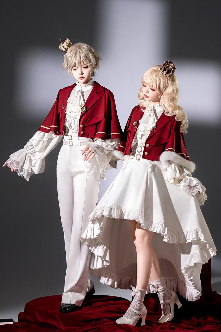 White Day and Night Song Long Sleeves Ruffle Ouji Gothic Lolita Skirt Pants