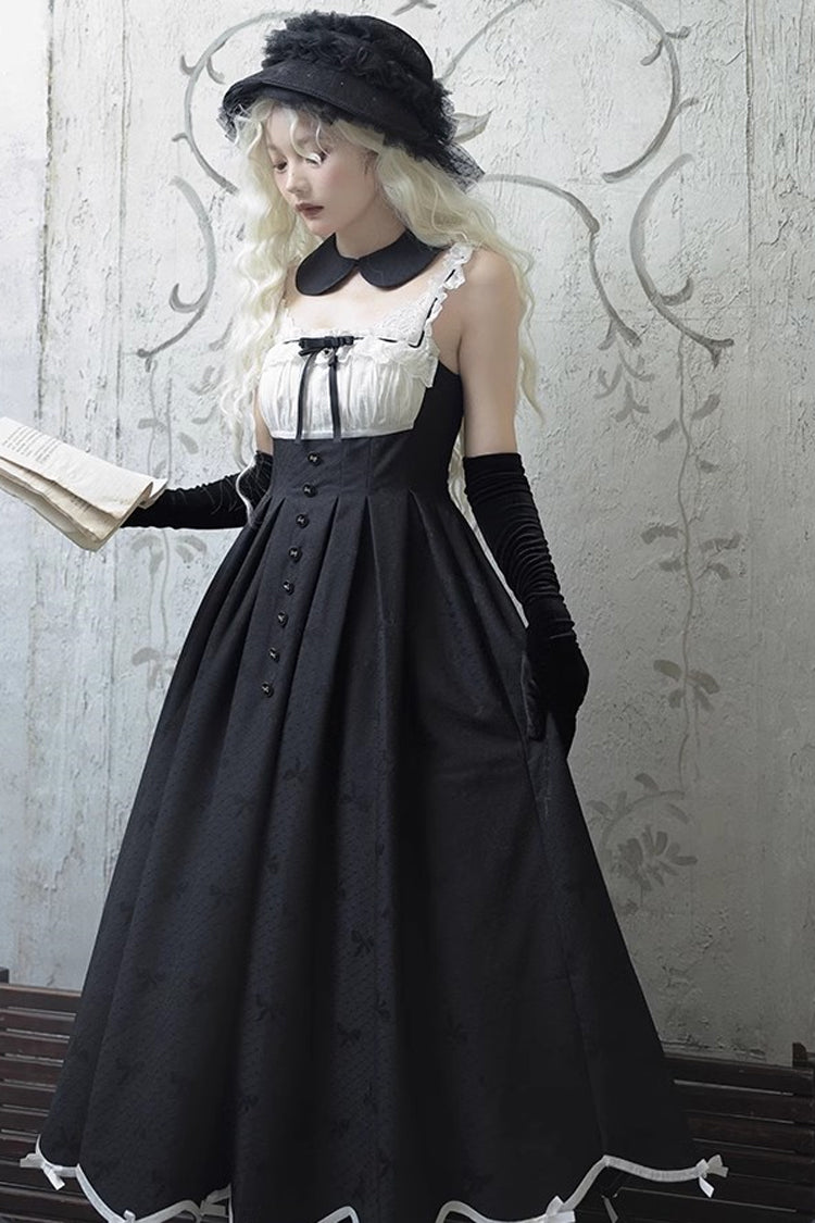 Black Swan Short Sleeves Sweet Elegant Princess Lolita Dress Long Version