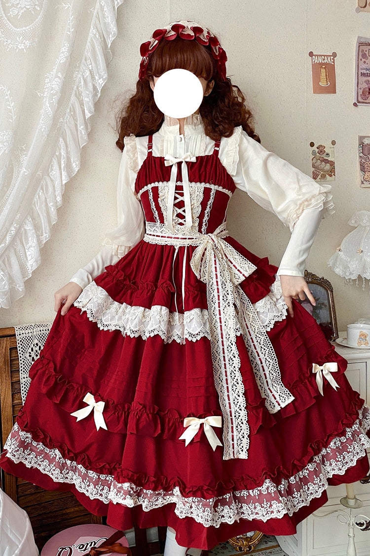 Lillian Ruffle Bowknot Lace Sweet Lolita Jsk Dress 4 Colors