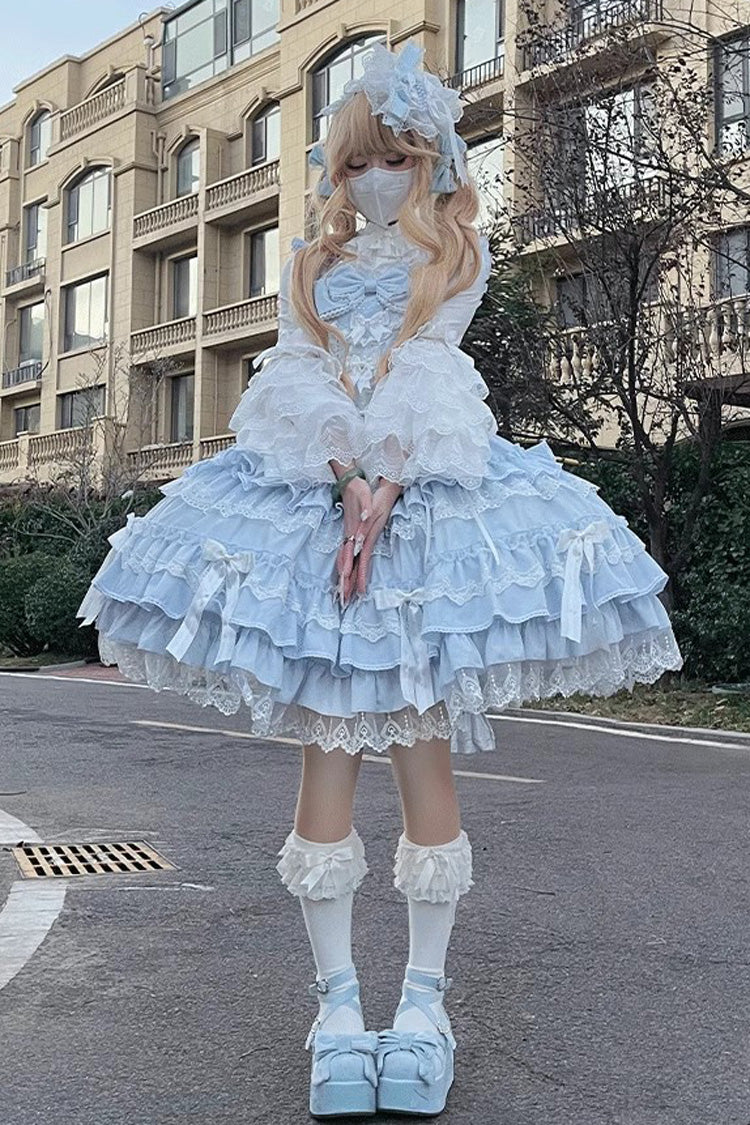 Love Notebook Sleeveless Multi-Layered Ruffle Bowknot Lace Sweet Lolita Jsk Dress 5 Colors