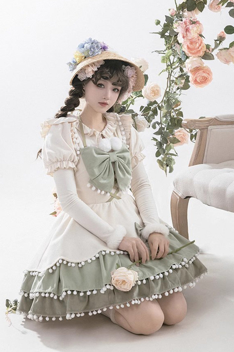 Confession Function Multi-layer Ruffle Bowknot Color Matching Autumn Winter Sweet Lolita Jsk Dress