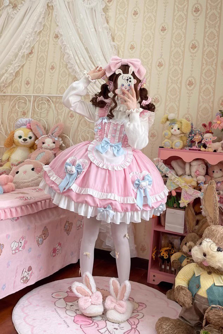 Cute Party Multi-layer Ruffle Bowknot Sweet Princess Lolita Jsk Dress 2 Colors