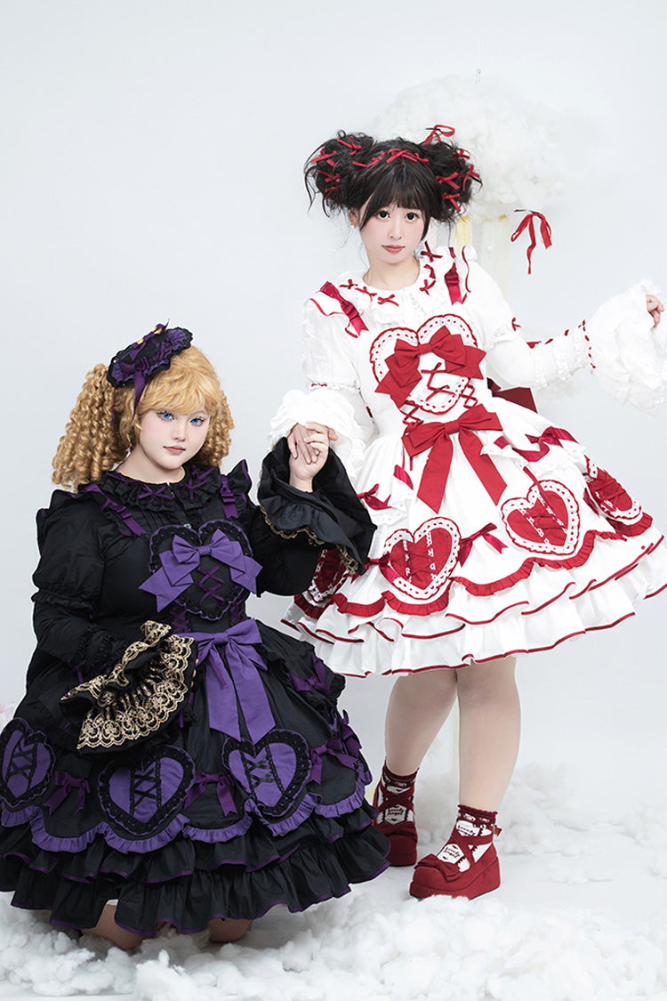 Black/Purple Frosted Sugar Gift Box Sleeveless Ruffle Bowknot Gothic Plus Size Princess Lolita Jsk Dress