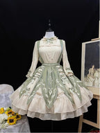Sweet Lolita Classic Green Elegant Skirt Set Daily Pastoral Princess Sk Cute Lolita Voyage