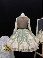 Sweet Lolita Classic Green Elegant Skirt Set Daily Pastoral Princess Sk Cute Lolita Voyage