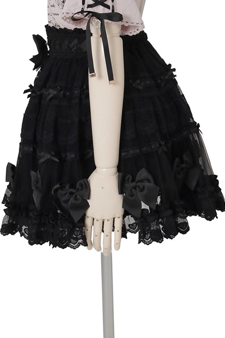 Sweet Ruffle Bowknot Lace Plus Size Japanese Lolita Skirt 3 Colors