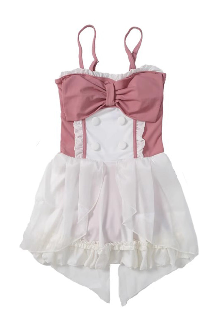 White/Pink Bowknot Sweet Lolita Swimsuit