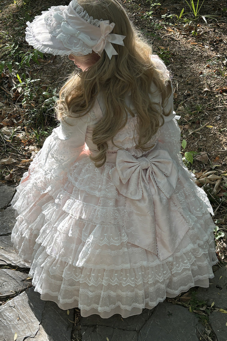 Pink Dream Prologue Doll Multi-Layered Bowknot Lace Sweet Princess Lolita Dress