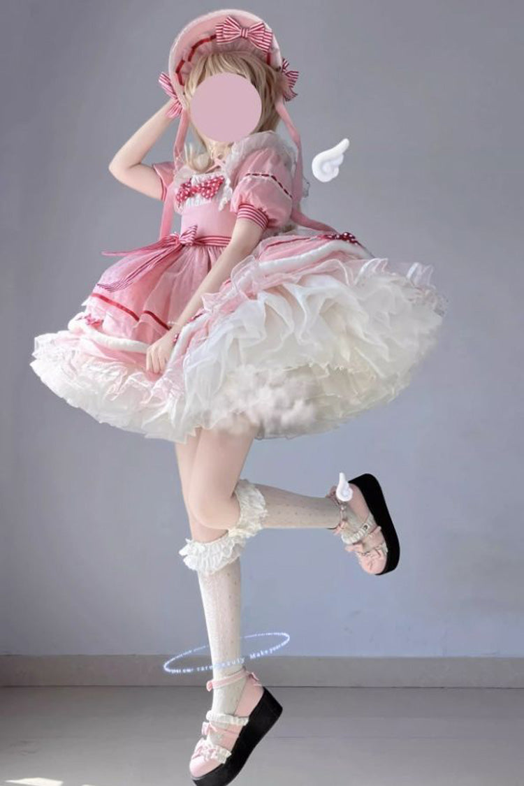 Sweetheart Bobo Magical Girl Short Sleeves Ruffle Bowknot Sweet Lolita Dress 3 Colors