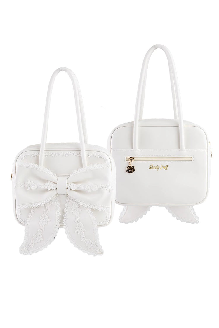 Sweet Bowknot Lace Zipper Japanese Lolita Handbag 3 Colors
