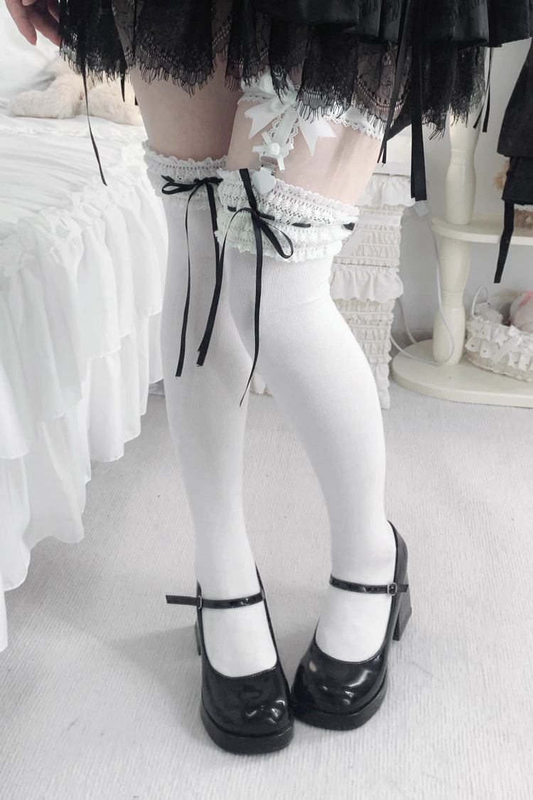 Sweet Ruffle Bowknot Lace Ballet Lolita Over-the-knee Socks 6 Colors