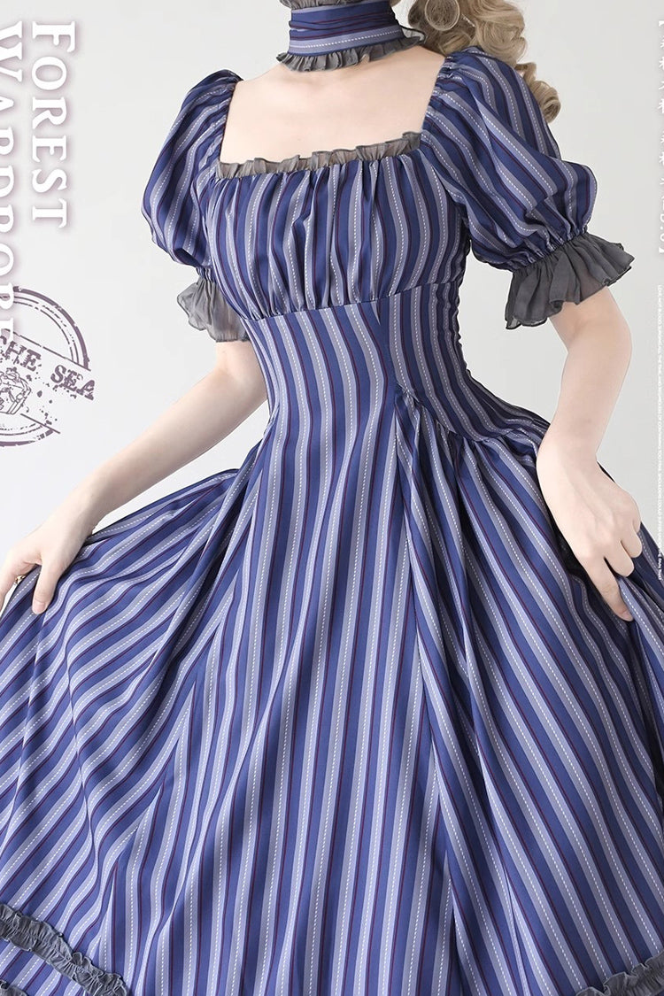 Forest Basket Print Short Sleeves Ruffle Lace Sweet Elegant Lolita Dress 6 Colors