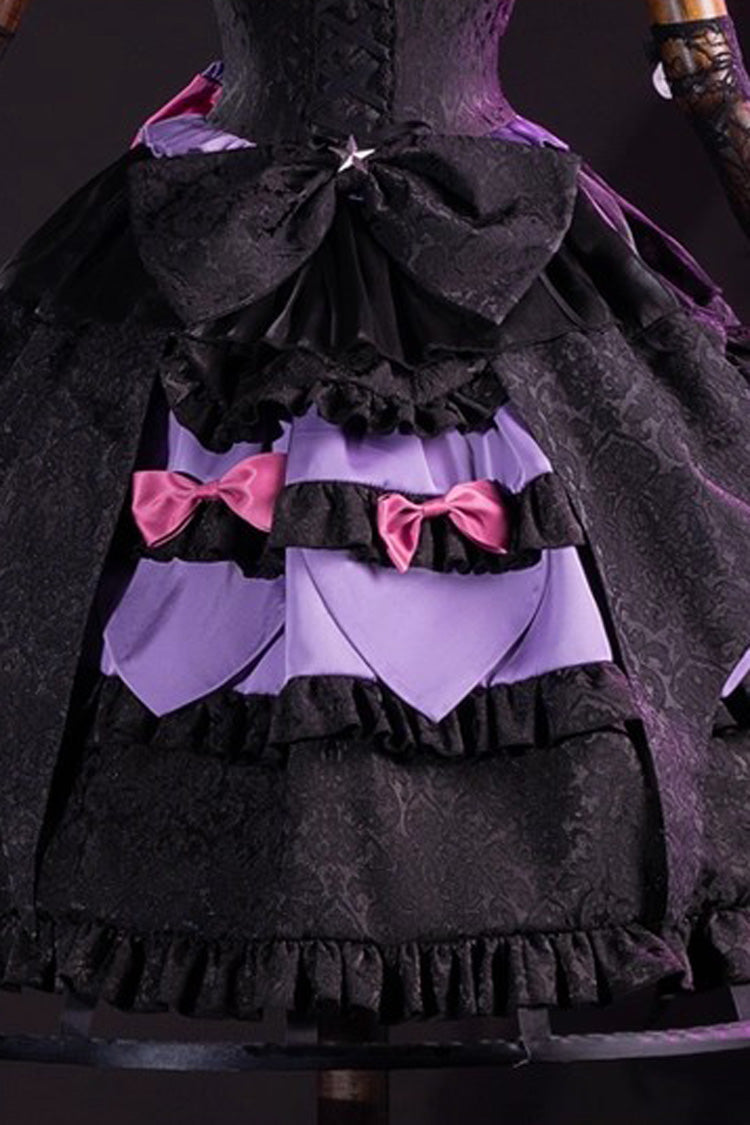 Black/Purple Identity V Ruffle Cardigan Bowknot Lace-Up Gothic Anime Cosplay Lolita Jsk Dress