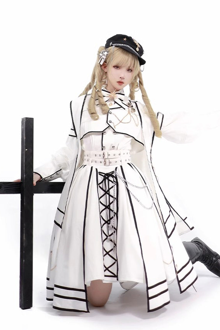 Judgement Knight Long Sleeves Print Bowknot Gothic Lolita Skirt Set 2 Colors