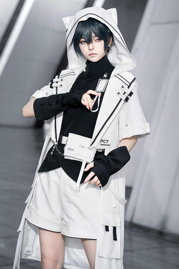 White White Cat Functional Style Ouji Fashion Prince Handsome Lolita Cat Ears Coat