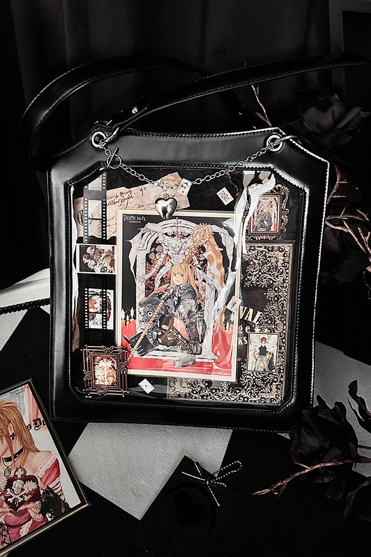 Black Rose Thorns Cut-Out Embroidered Chain-Decorated Gothic Lolita Itabag