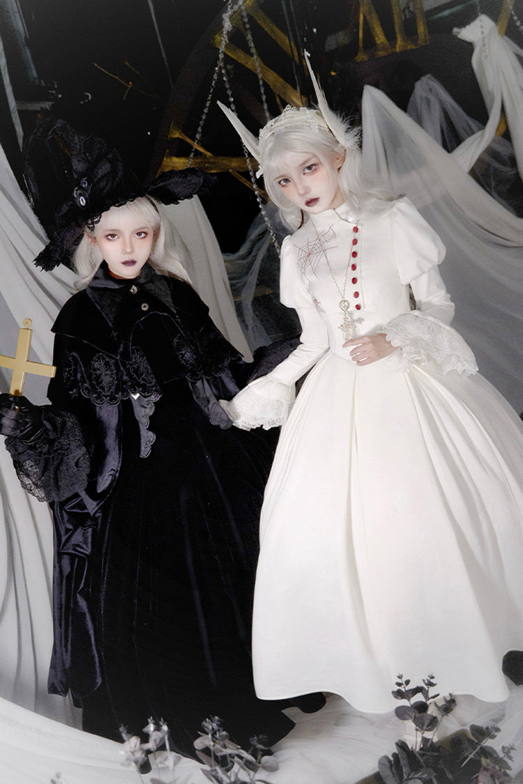 Night Poems Embroidery Fishbone Gothic Lolita Corset Dress 2 Colors