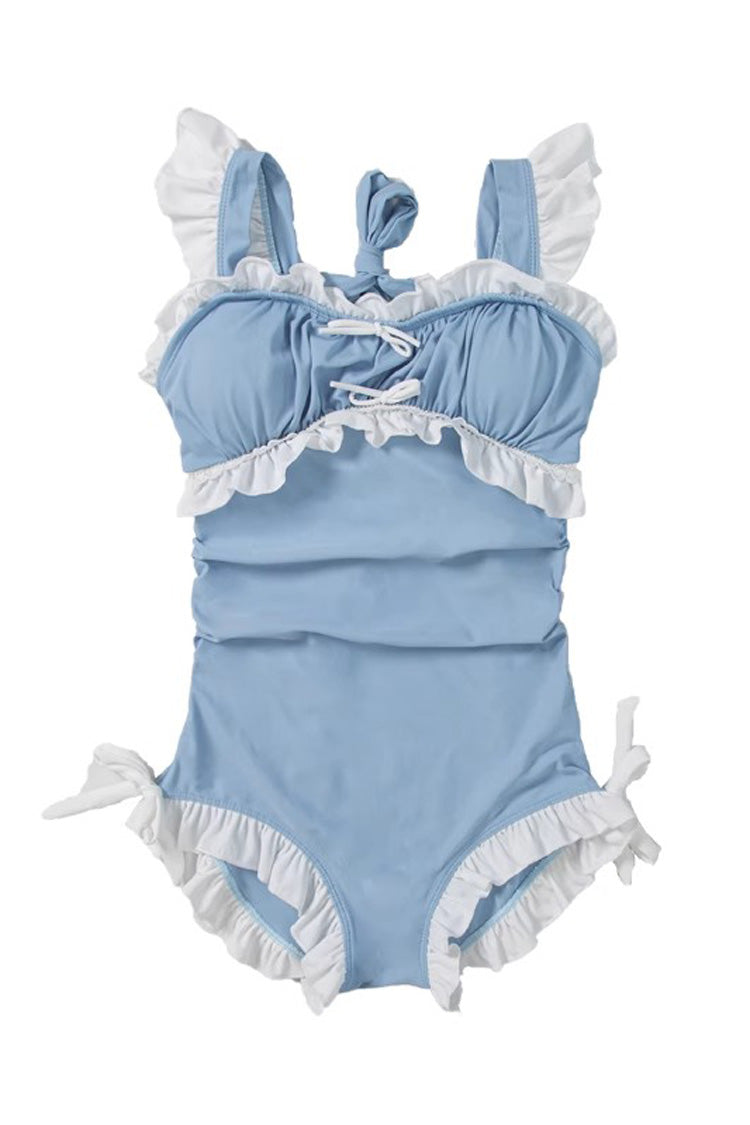 Sexy Hollow Backless Lace-Up Sleeveless Cute Sweet Lolita One Piece Swimsuit 2 Colors