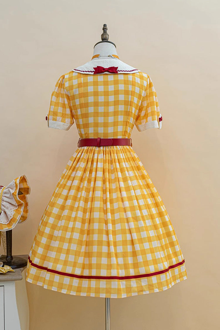 Sweetheart Cat Short Sleeves Print Embroidery Sweet Lolita Dress 3 Colors