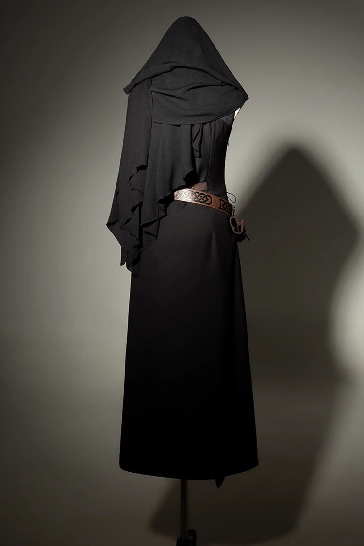 Black/Grey Phantom of the Night Sleeveless Lace-Up Fashion Gothic Punk Lolita Dress