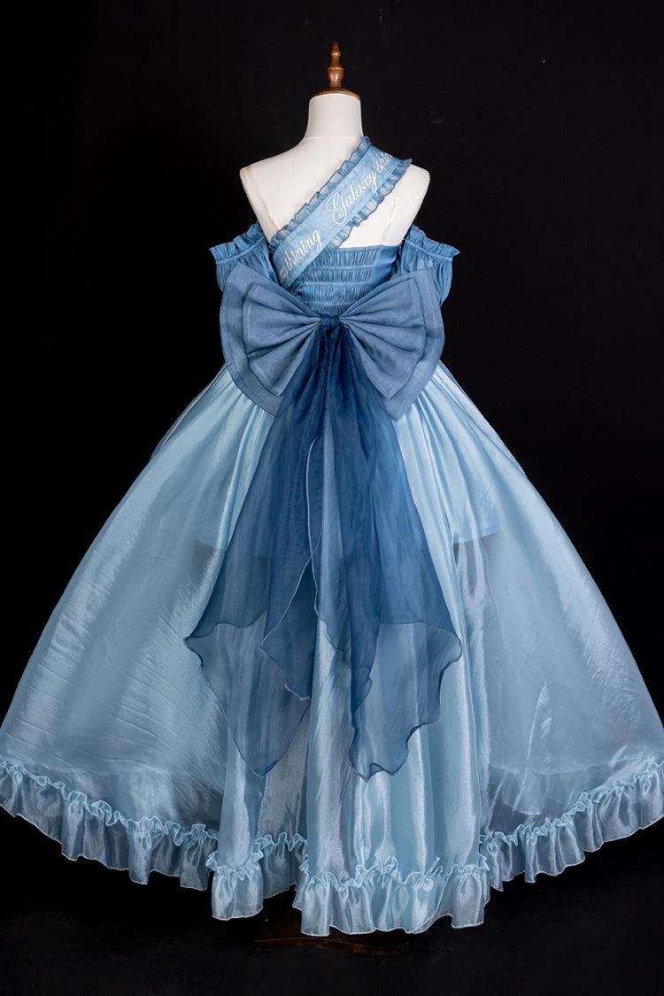 Blue Mermaid Princess Ruffle Hanayome Bowknot Sweet Elegant Lolita Jsk Dress Set