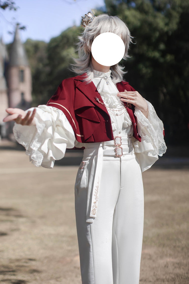 White Day and Night Song Long Sleeves Ruffle Ouji Gothic Lolita Skirt Pants