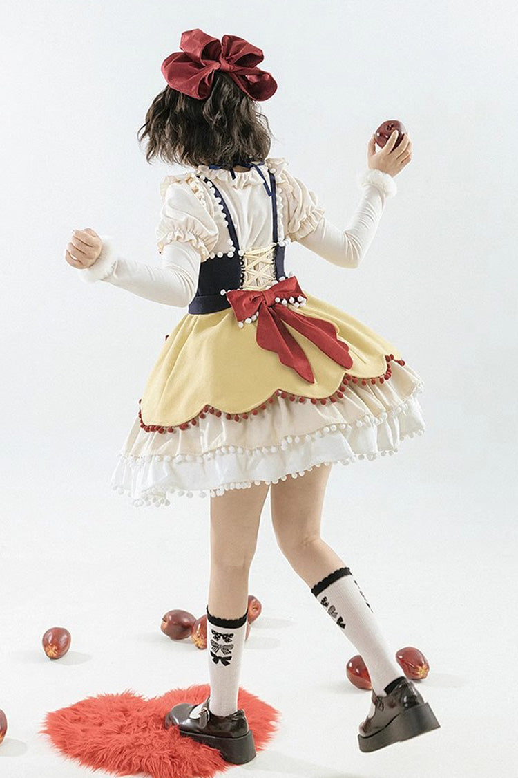 Confession Function Multi-layer Ruffle Bowknot Color Matching Autumn Winter Sweet Lolita Jsk Dress