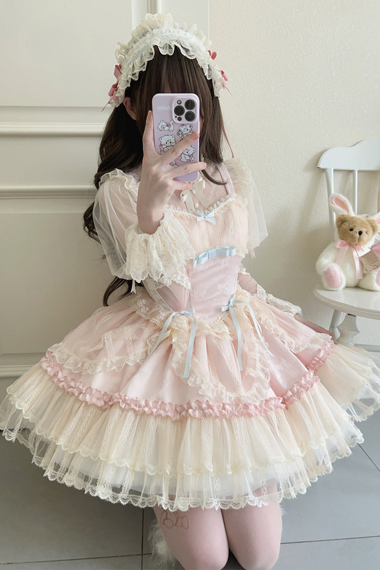 Flower Season Bowknot Lace Sweet Ballet Lolita Jsk Dress 4 Colors