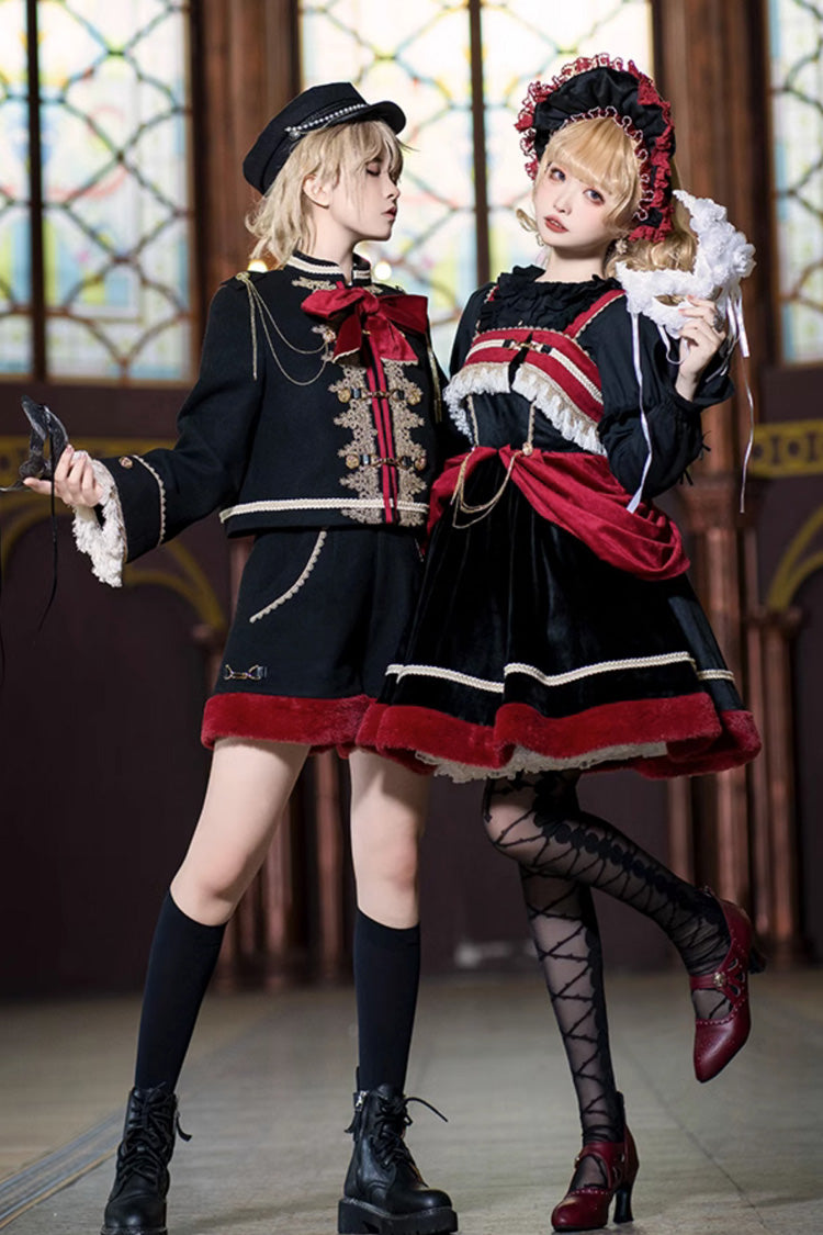 Red/Black Dark Baroque Classic Ouji Lolita Hat