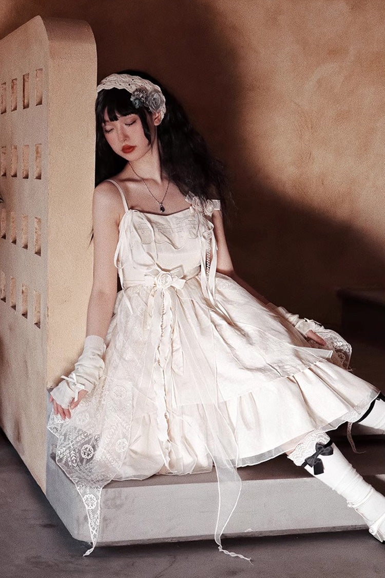 Champagne Ruffle Bowknot Sweet Elegant Princess Lolita Jsk Dress
