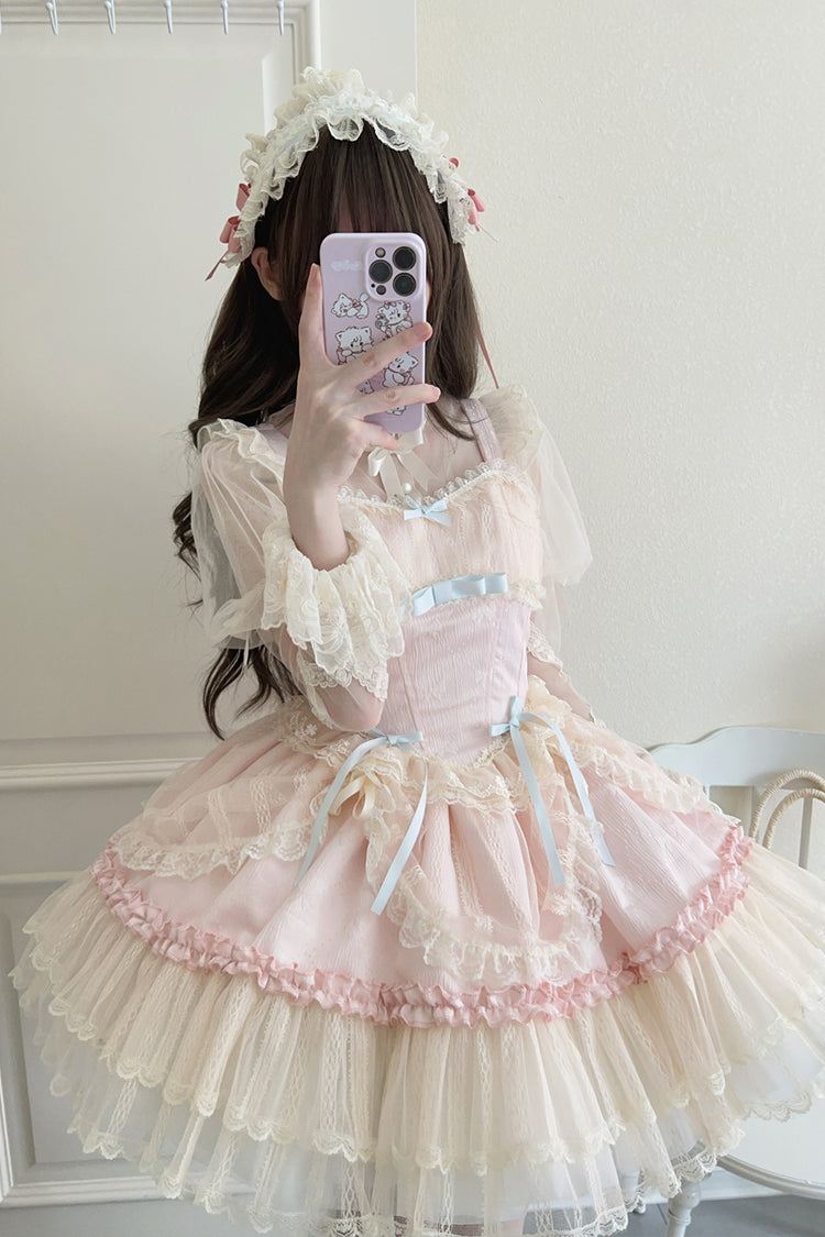 Flower Season Bowknot Lace Sweet Ballet Lolita Jsk Dress 4 Colors