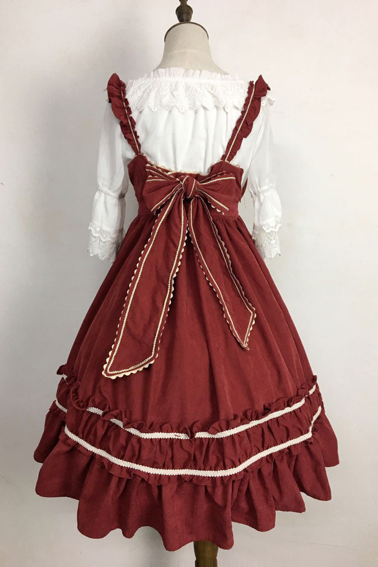 Red Ruffle Bowknot Gothic Vintage Lolita Jsk Dress