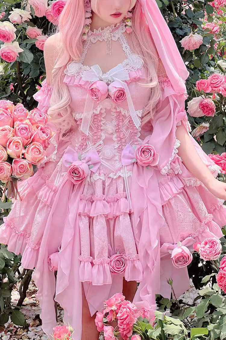 Gem Princess Fish Bone Detached Hime Sleeves Sweet Lolita Princess Dress Set 2 Colors