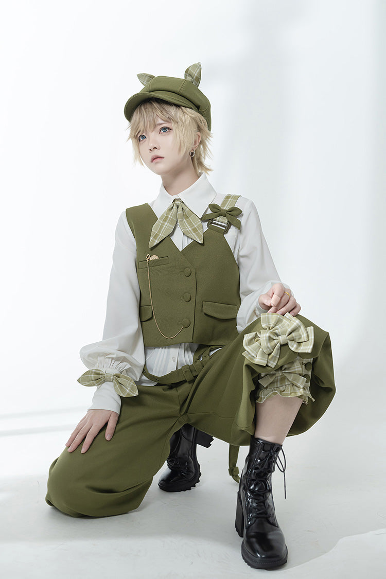 Matcha Green Cute and Handsome Secret Morning Post Series Ouji Lolita Vest