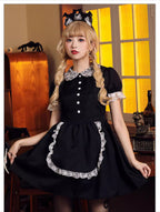 Gothic Lolita Halloween Red Black Gothic Castle Maid Dress for Women Sexy Slim Fit Cosplay Costume