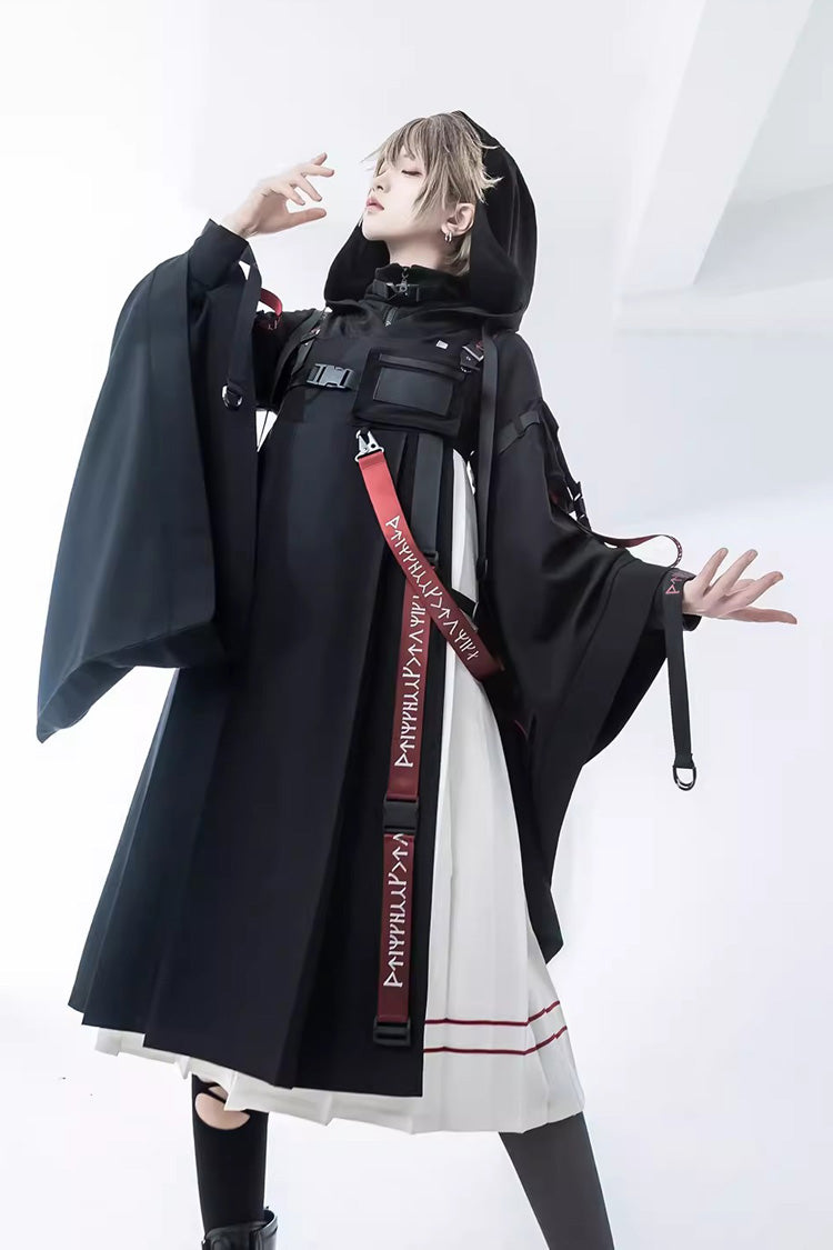 Black Unmarked Blade Gothic Handsome Ouji Lolita Hooded Cardigan