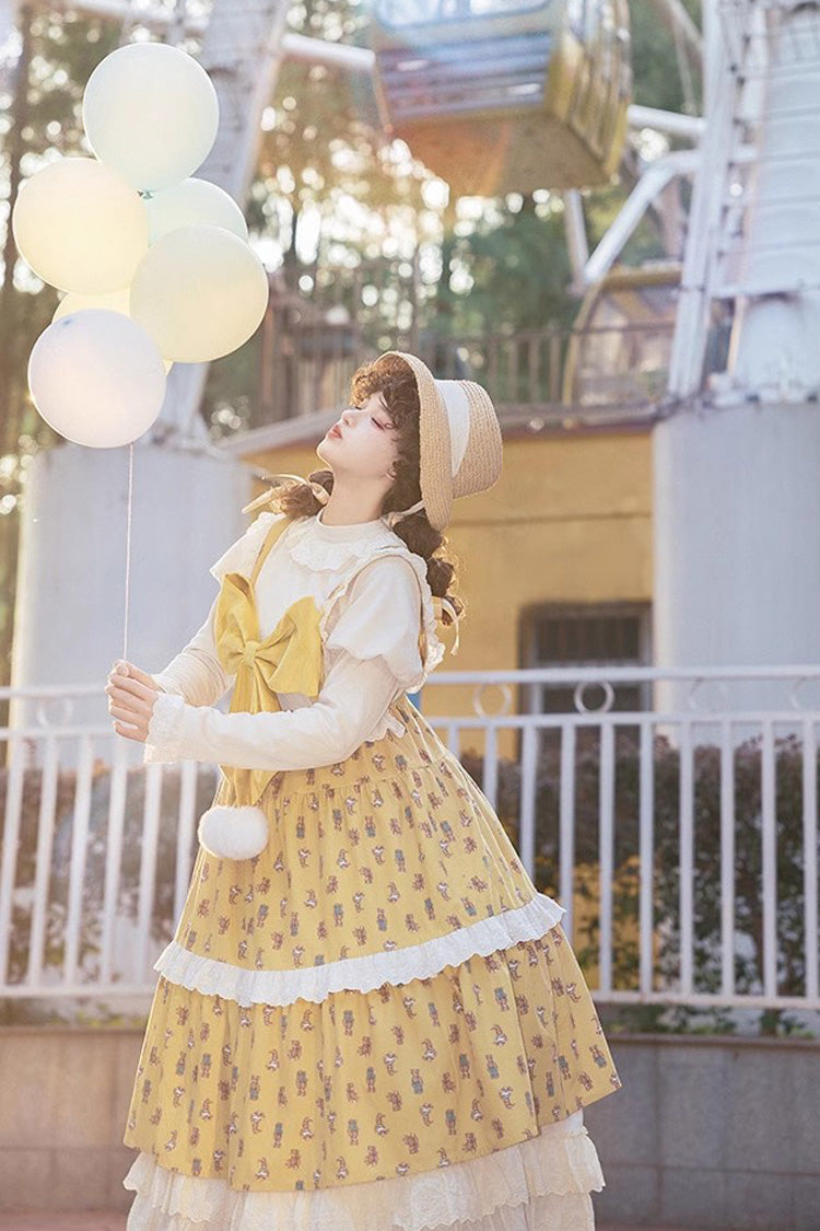Ivory Round Collar Long Sleeves Ruffle Sweet Lolita Dress