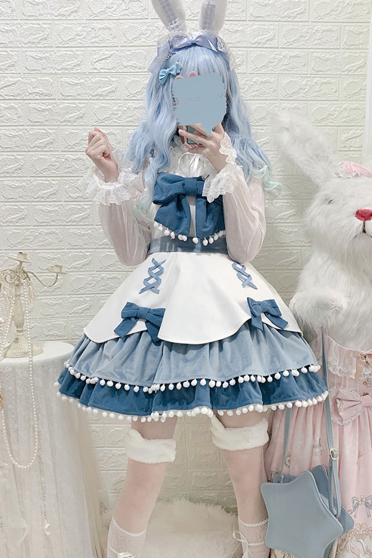 Multicolor Confession Function Series Bowknot Woolen Sweet Lolita JSK Dress 5 Colors