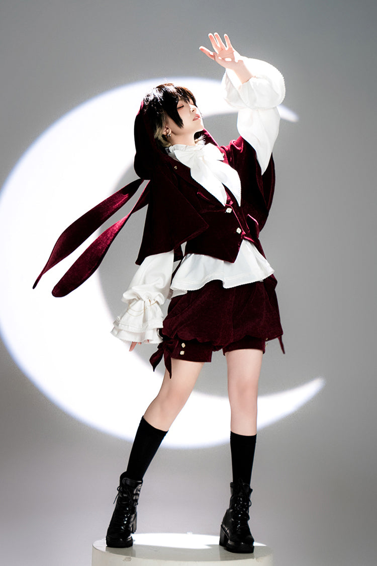 Red Rabbit Hunt Rabbit Ears Hooded Sweet Prince Handsome Ouji Lolita Coat
