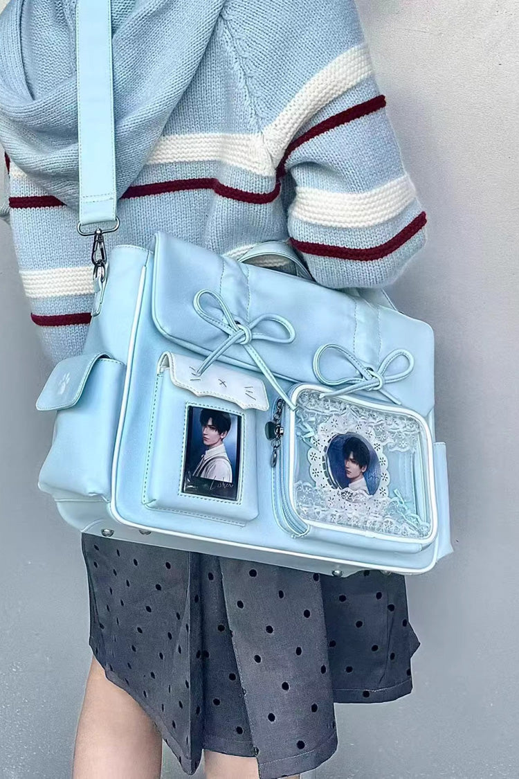 Kitten Diary Hidden Compartment Embroidered Bow Sweet Lolita Anime Itabag 8 Colors
