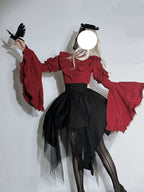 Goth Lolita Academy Skirt Black Butterfly Magic Gothic Halloween Cosplay Lolita Dress