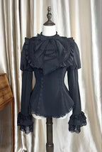 Goth Lolita Black Dark Witch Halloween Autumn Winter Waist-Cinched Plus Size Lolita Dress